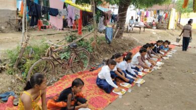 कन्या भोज कराया गया